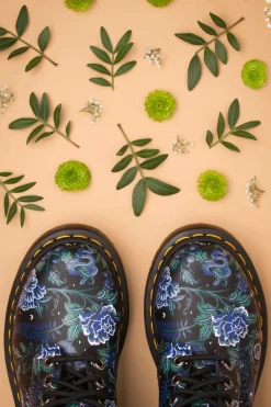 Dr. Martens 1460 Pascal Backhand Mystic Garden Bloemenlaarzen In Zwart>Vrouwen Booties & Laarzen