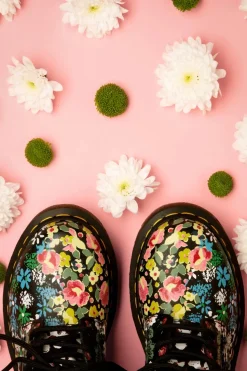 Dr. Martens 1460 Pascal Floral Mash Up Backhand Laarzen In Zwart>Vrouwen Booties & Laarzen
