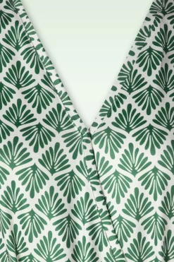 Smashed Lemon Adeline Jumpsuit In Legergroen En Gebroken Wit><noscript><img width=