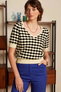 King Louie Agnes V Top Turtle In Zwart>Vrouwen Truitjes