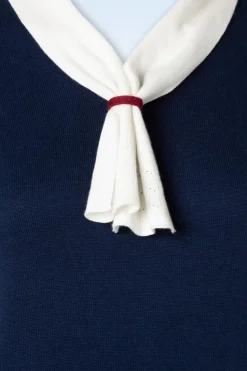 Banned Retro Ahoy Sail Trui In Marineblauw En Wit><noscript><img width=