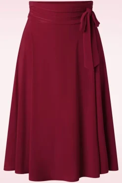 Vintage Chic for Topvintage Aliyah Swingrok In Donkerrood>Vrouwen Rokken