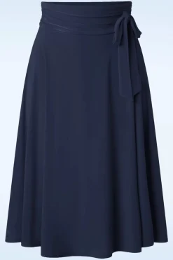 Vintage Chic for Topvintage Aliyah Swingrok In Marineblauw>Vrouwen Rokken
