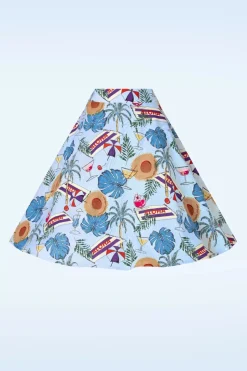 Banned Retro Aloha Swing Rok In Blauw>Vrouwen Rokken
