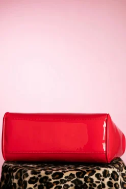 Banned Retro Amerikaanse Vintage Patenttas In Rood><noscript><img width=