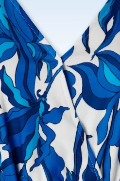 Smashed Lemon Amira Flower Jurk In Blauw En Wit><noscript><img width=