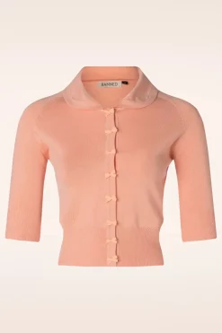 Banned Retro April Cardigan Met Korte Mouwen In Perzik>Vrouwen Vestjes