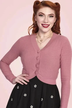 Vixen Ariane Getextureerd Gebreid Cropped Vest In Roze>Vrouwen Vestjes