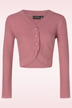 Vixen Ariane Getextureerd Gebreid Cropped Vest In Roze>Vrouwen Vestjes