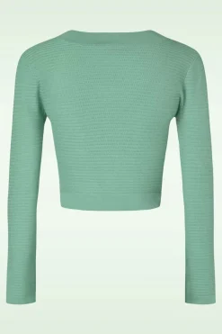 Vixen Ariane Getextureerd Gebreid Cropped Vest In Mintgroen>Vrouwen Vestjes