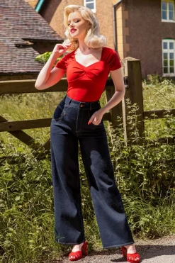 Rock-a-Booty Audrey Jeans In Blauw>Vrouwen Broeken