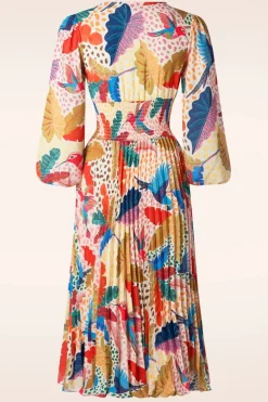 Traffic People Aurora Tropical Midi Jurk In Multi><noscript><img width=