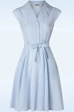 Circus Ava Gestreepte Jurk In Lichtblauw>Vrouwen Swing Jurken