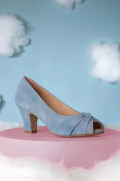 Lola Ramona u2665 Topvintage Ava Love Me Truly Peeptoe Pumps In Faded Blauw><noscript><img width=