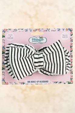 The Vintage Cosmetic Company Ava Make-Up Hoofdband In Zwart En Wit>Vrouwen Haarstyling