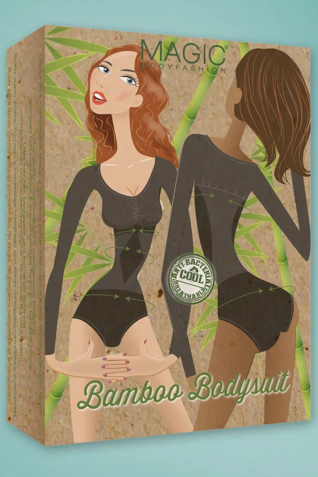 MAGIC Bodyfashion Bamboe Bodysuit In Zwart>Vrouwen Shapewear