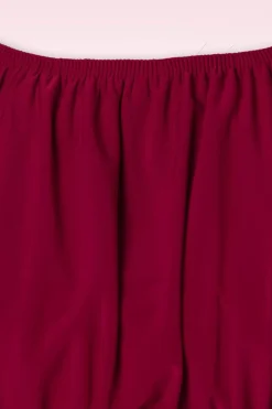 Vintage Chic for Topvintage Belinda Off-Shoulder Top In Rood><noscript><img width=