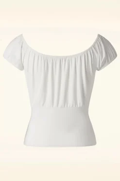 Vintage Chic for Topvintage Belinda Off-Shoulder Top In Wit>Vrouwen Tops