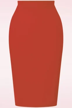 Vintage Chic for Topvintage Bella Midi Rok In Donker Oranje>Vrouwen Rokken