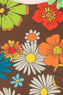 Vintage Chic for Topvintage Betty Bloemen Jurk In Bruin><noscript><img width=