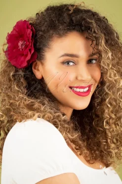 Urban Hippies Big Flower Corsage In Rood>Vrouwen Haaraccessoires