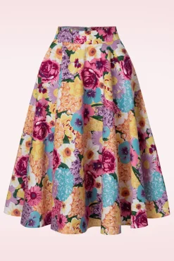 Banned Retro Bloemen Swingrok In Roze>Vrouwen Rokken
