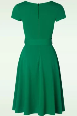 Vintage Chic for Topvintage Bonnie Swing Jurk In Smaragdgroen>Vrouwen Plus Size Jurken