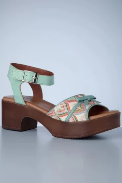 Nemonic Bora Flower Platform Sandals In Ijsblauw><noscript><img width=