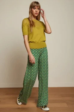 King Louie Border Palazzo Brazza Broek In Jaspisgroen>Vrouwen Broeken