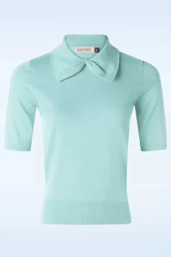 Banned Retro Bow Delight Jumper In Pastel Blauw>Vrouwen Truitjes