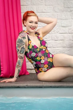 TC Beach Bow Flower Power Badpak In Zwart><noscript><img width=