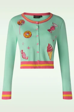 Vixen Candy Patch Cardigan In Mint>Vrouwen Vestjes