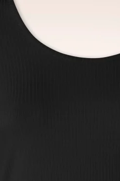 King Louie Carice Uni Rib Top In Zwart>Vrouwen Truitjes