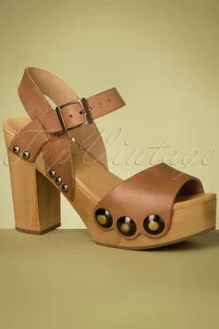 Gru00fcnbein Carmen Klompen In Whiskybruin>Vrouwen Sandalen