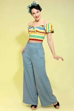 Bunny Caspian Swing Broek In Blauw>Vrouwen Broeken