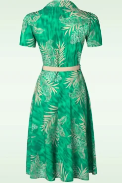 Rock N Romance Charlene Palm Blouse-Jurk In Smaragdgroen>Vrouwen Plus Size Jurken