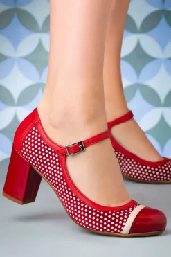 Nemonic Charol Lederen Mary Jane Pumps In Rood>Vrouwen Pumps