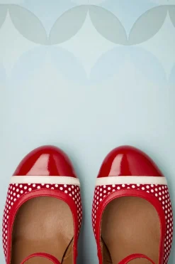Nemonic Charol Lederen Mary Jane Pumps In Rood><noscript><img width=