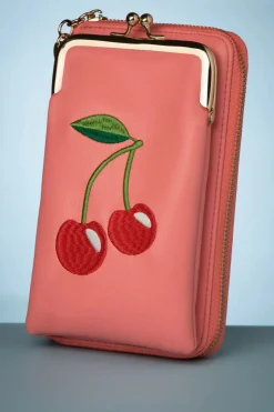 Banned Retro Cherry Pie Crossbody Telefoontasje In Koraalroze>Vrouwen Portemonnees