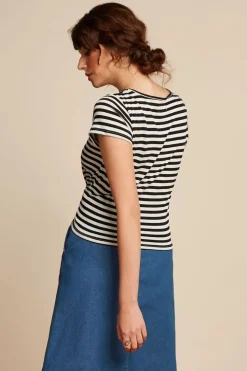 King Louie Chopito Stripe Knot T-Shirt In Zwart><noscript><img width=