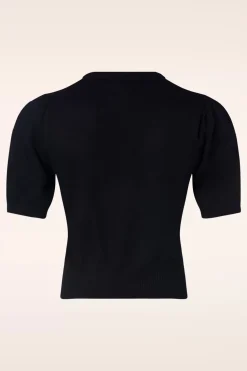 Collectif Clothing Chris Love Struck Gebreide Top In Zwart>Vrouwen Truitjes