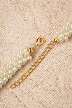 Topvintage Boutique Collection Chunky Parelketting In Ivoor><noscript><img width=