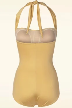Esther Williams Classic Fifties One Piece Badpak In Goud>Vrouwen Badpakken