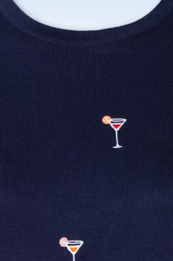 Banned Retro Cocktail Hour Jumper In Marineblauw><noscript><img width=