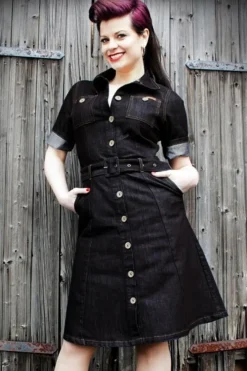 Rumble59 Dames Jeansjurk In Denimblauw>Vrouwen Effen Jurken