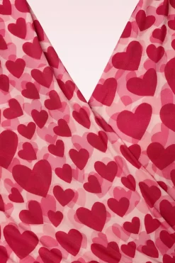 Vintage Chic for Topvintage Ditsy Heart Swingjurk In Rood En Roze><noscript><img width=