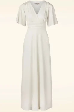 Vintage Chic for Topvintage Eleanor Glitter Maxi Jurk In Egret>Vrouwen Maxi Jurken