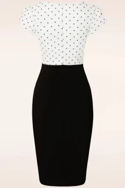 Vintage Chic for Topvintage Elise Jurk In Zwart En Wit>Vrouwen Plus Size Jurken
