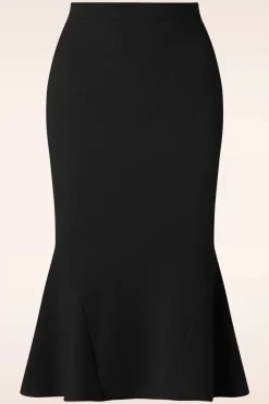 Vintage Chic for Topvintage Ellie Crepe Pencil Rok In Zwart>Vrouwen Rokken