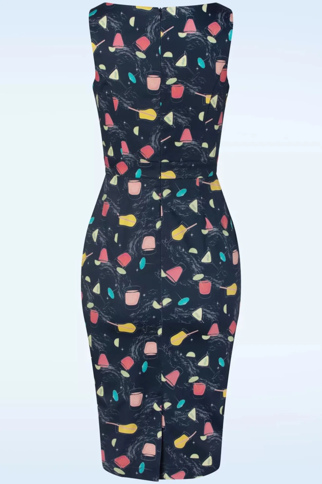 Topvintage Boutique Collection Exclusief Bij Topvintage ~ Adriana Cocktails Mouwloze Penciljurk In Donkerblauw>Vrouwen Plus Size Jurken